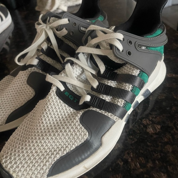 Adidas EQT Support Sneakers in White, Black, and Green - Picture 1 of 4